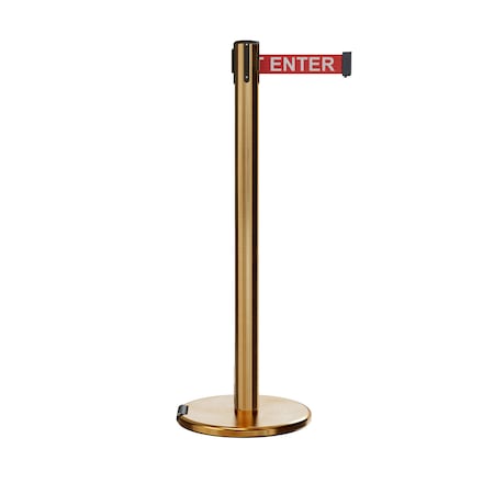 Retractable Belt Rolling Stanchion, 2.5ft Sat.Brass Post  11ft. R.Cau